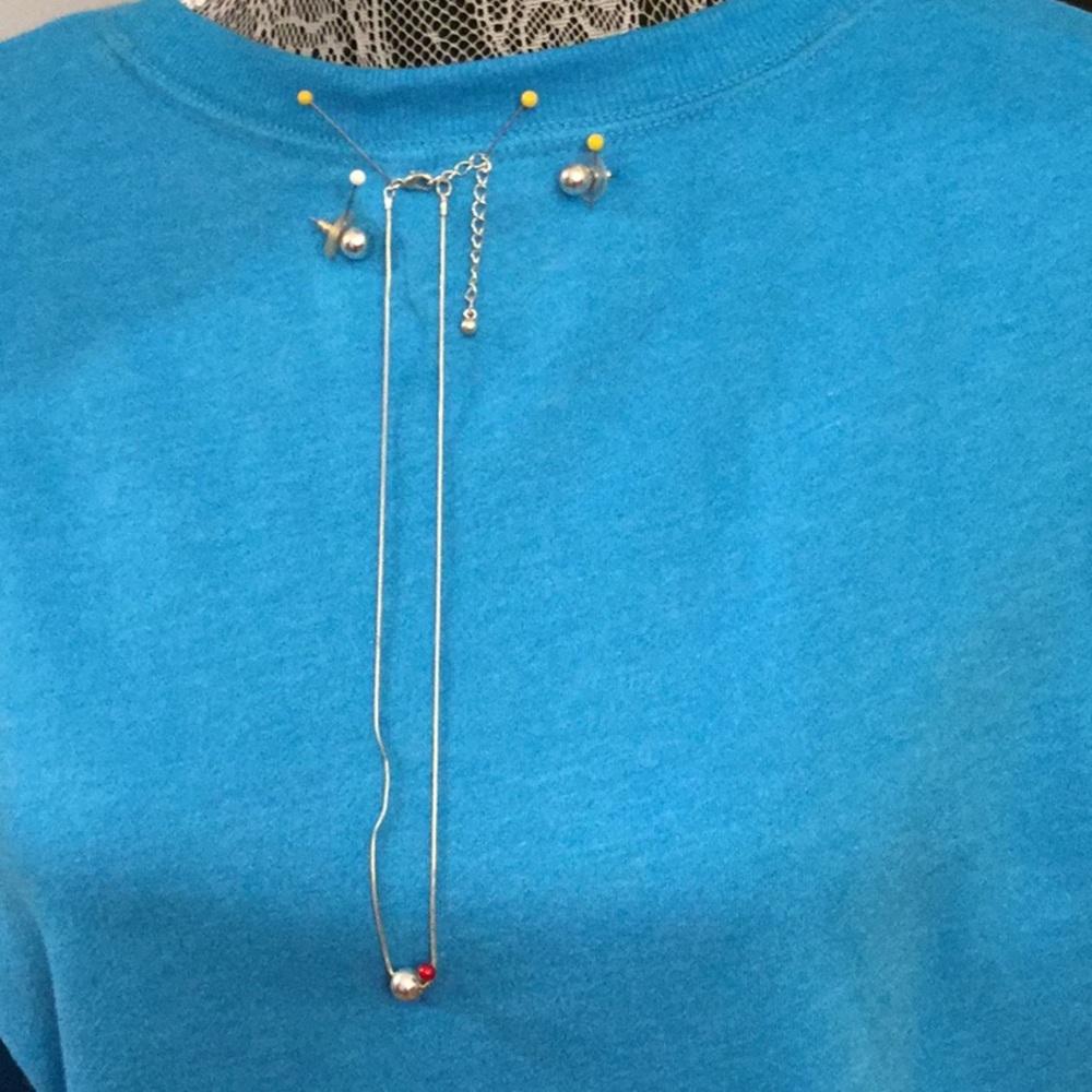 SILVER CHAIN WITH BALL & EARRINGS 🌟